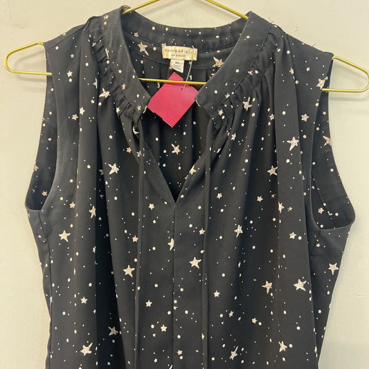 Current Air Black/ White Star Print Sleeveless Top Extra Small