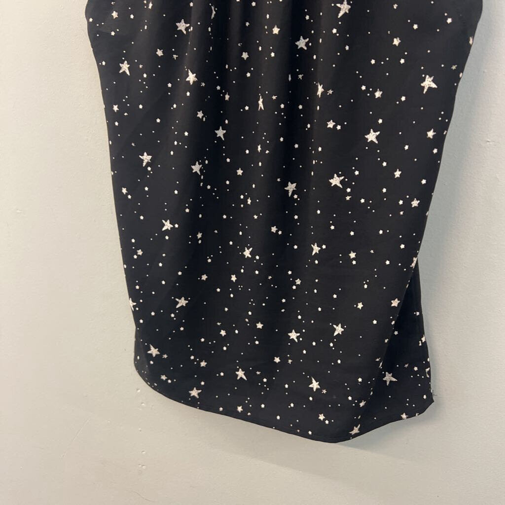 Current Air Black/ White Star Print Sleeveless Top Extra Small