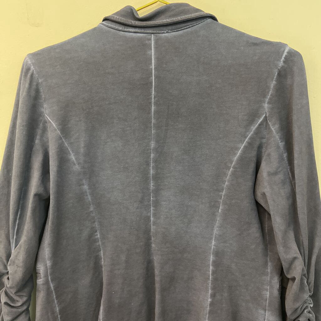 Grey Violet Navy Fitted Blazer Jacket Small