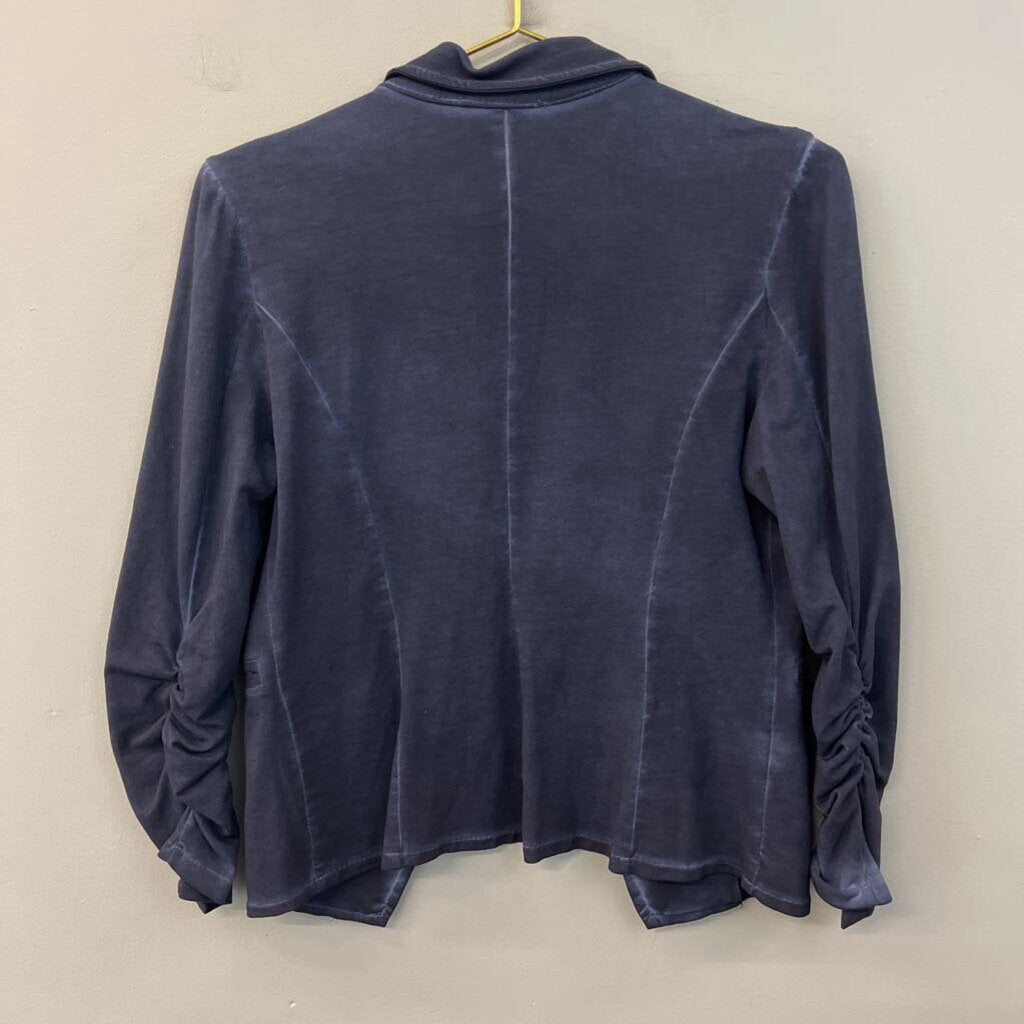 Grey Violet Navy Fitted Blazer Jacket Small