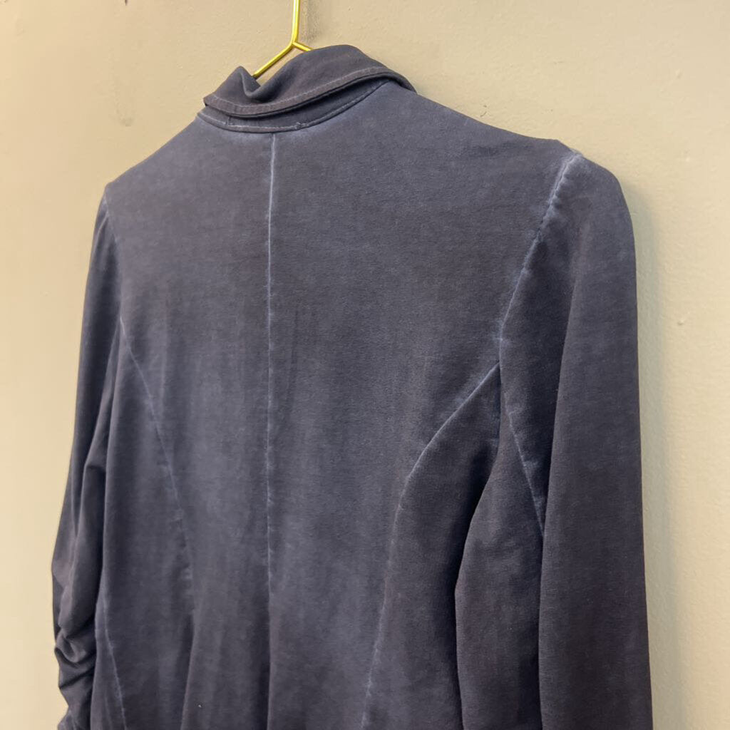 Grey Violet Navy Fitted Blazer Jacket Small