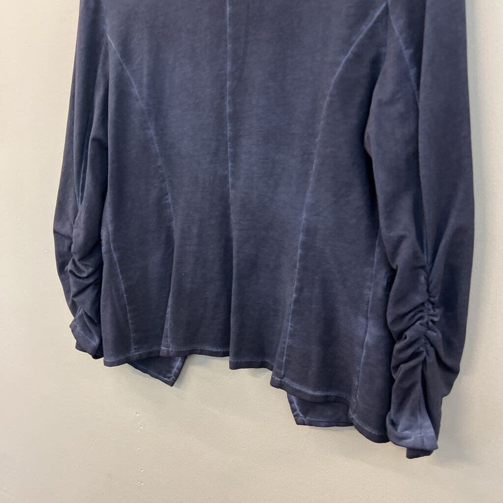Grey Violet Navy Fitted Blazer Jacket Small