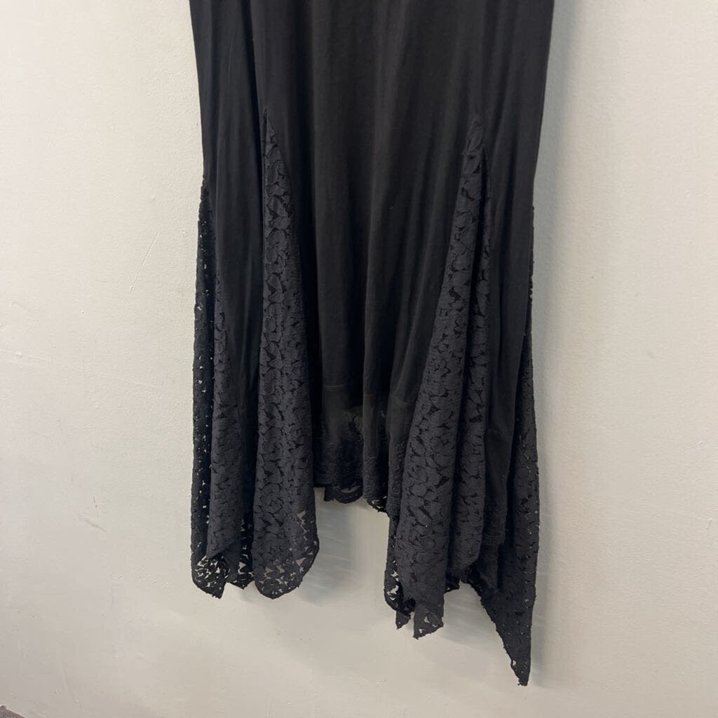 Jessica Taylor Black Lace Hem Tank Dress Small