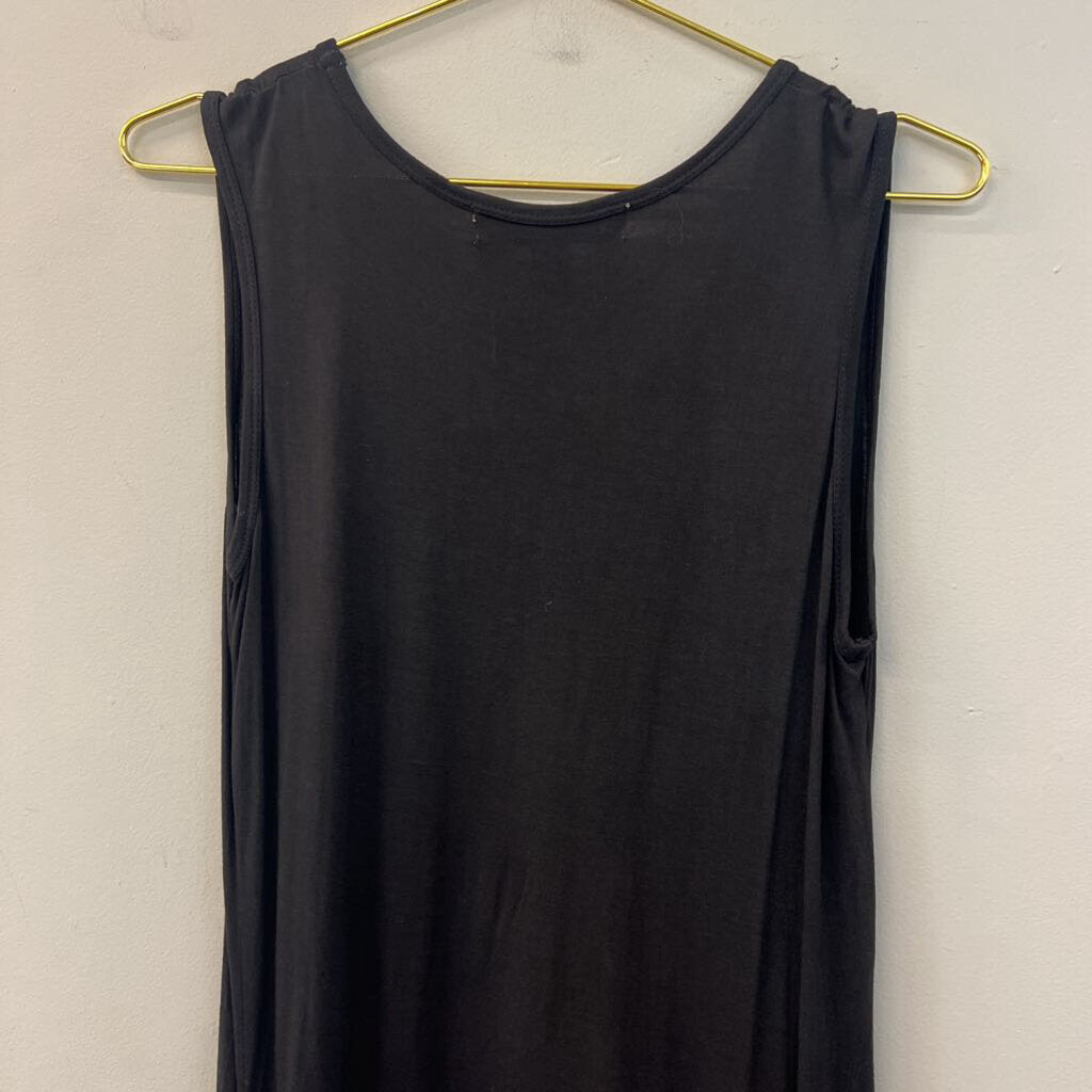 Jessica Taylor Black Lace Hem Tank Dress Small
