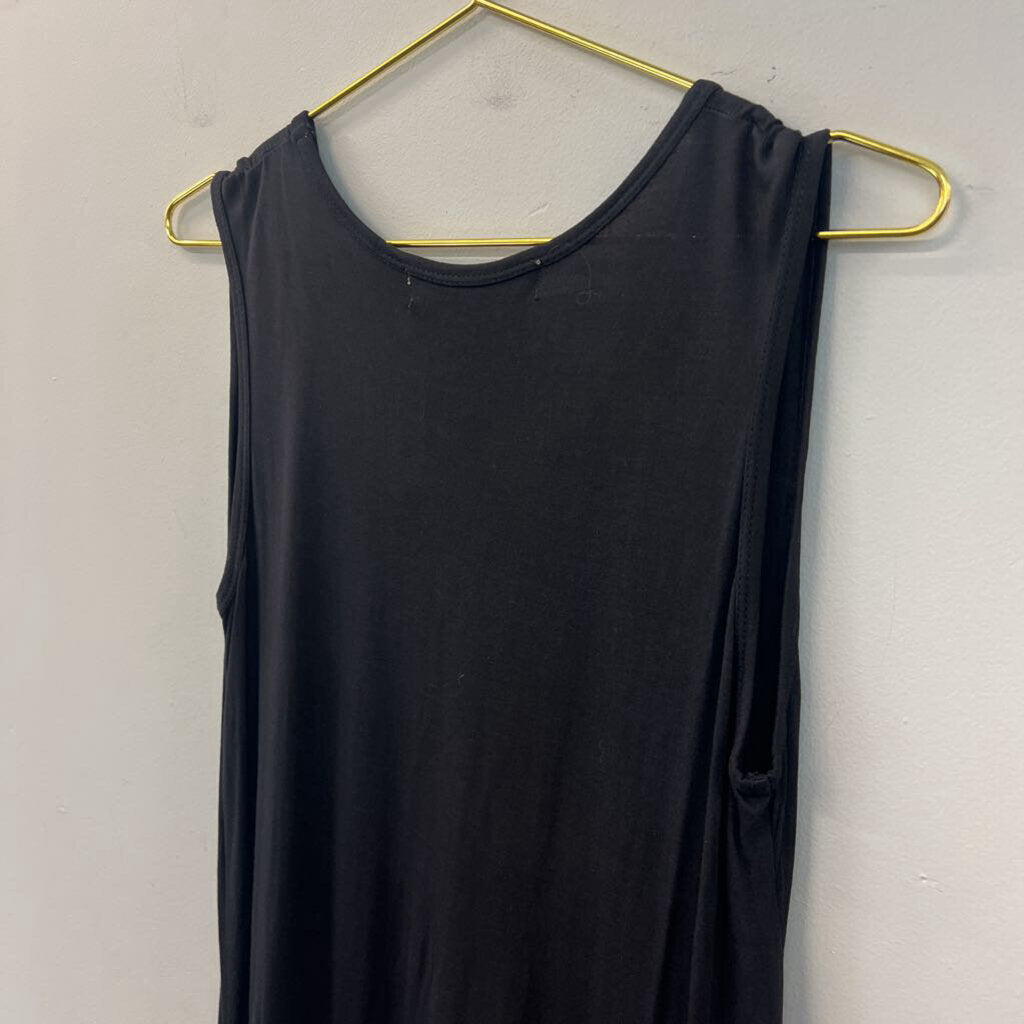 Jessica Taylor Black Lace Hem Tank Dress Small