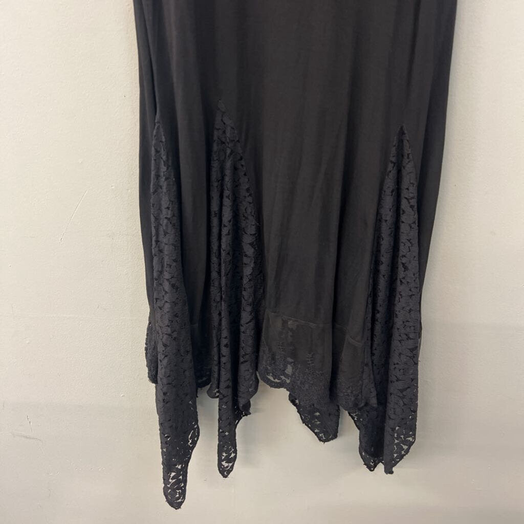 Jessica Taylor Black Lace Hem Tank Dress Small