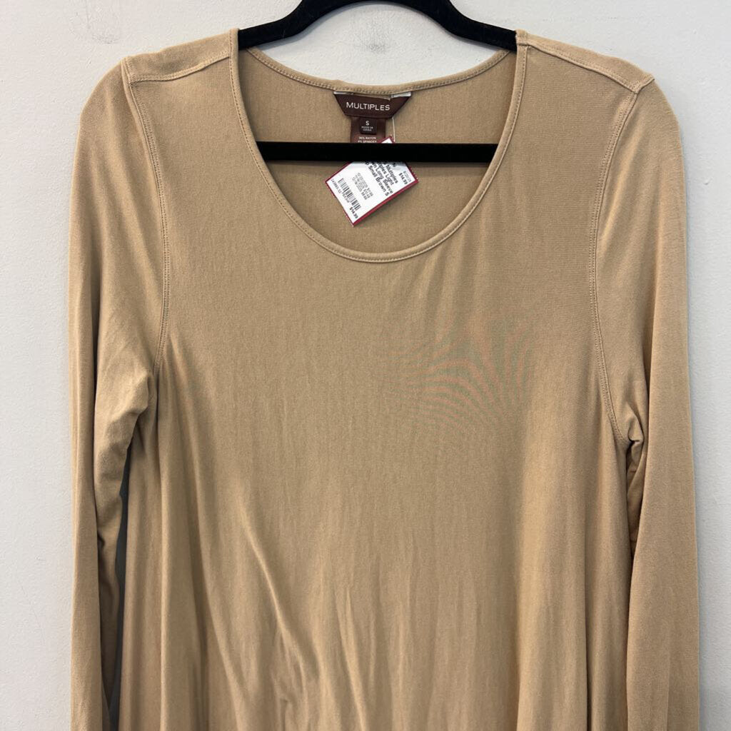 Multiples Light Brown Long Sleeve Top Small