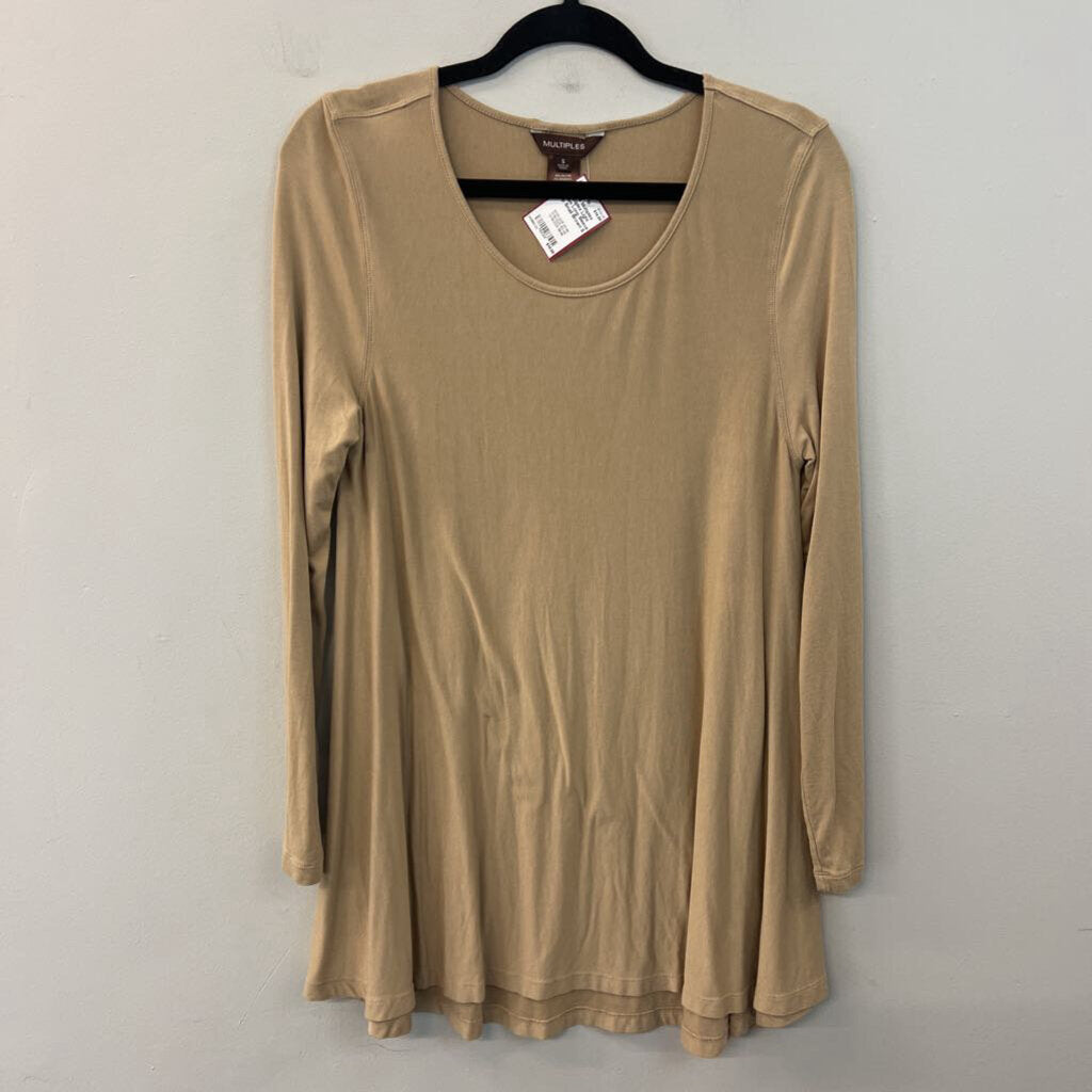 Multiples Light Brown Long Sleeve Top Small