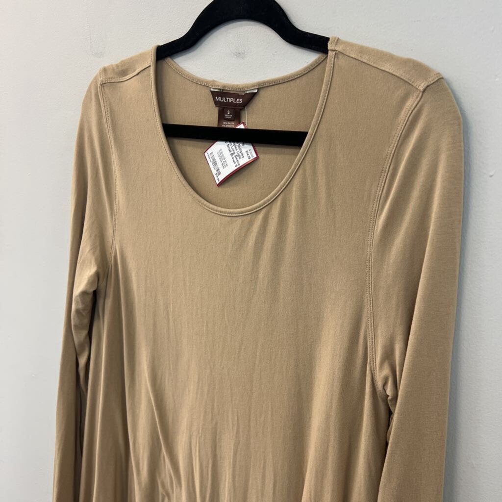 Multiples Light Brown Long Sleeve Top Small
