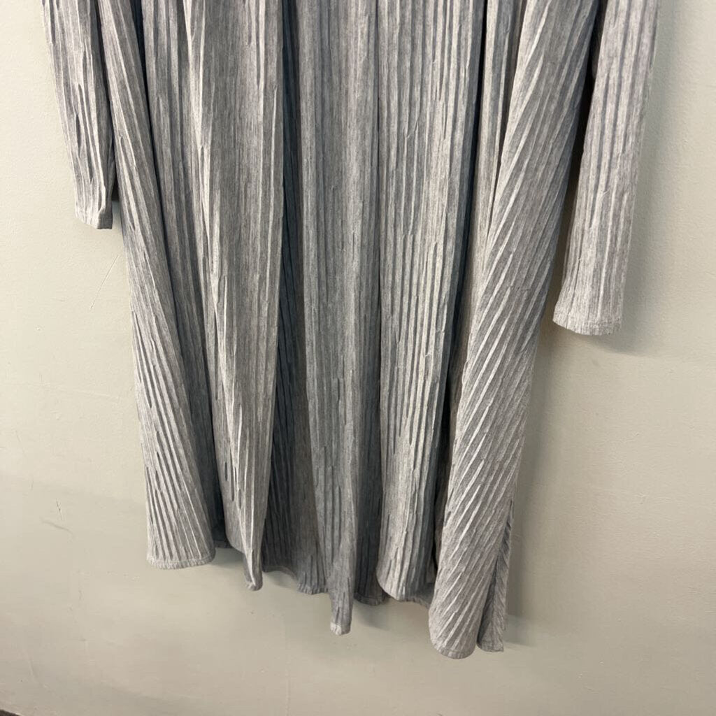 Focus Causal Life Grey Textured Open Front Duster Top Medium