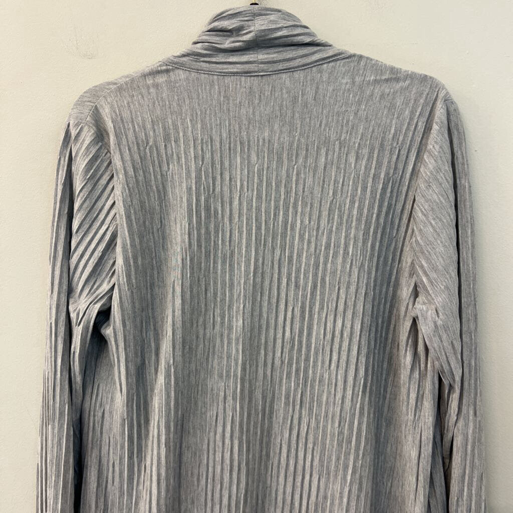 Focus Causal Life Grey Textured Open Front Duster Top Medium