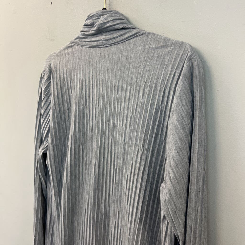 Focus Causal Life Grey Textured Open Front Duster Top Medium