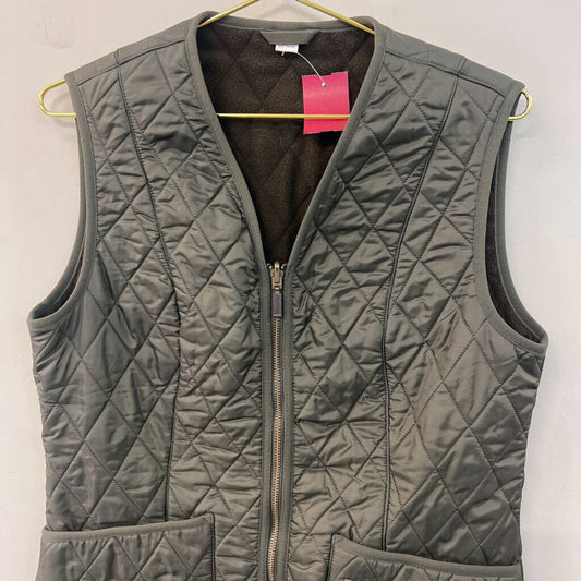Barbour Green Quilted Fleece Lined Zip Up Vest 8