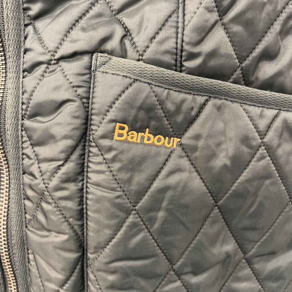 Barbour Green Quilted Fleece Lined Zip Up Vest 8
