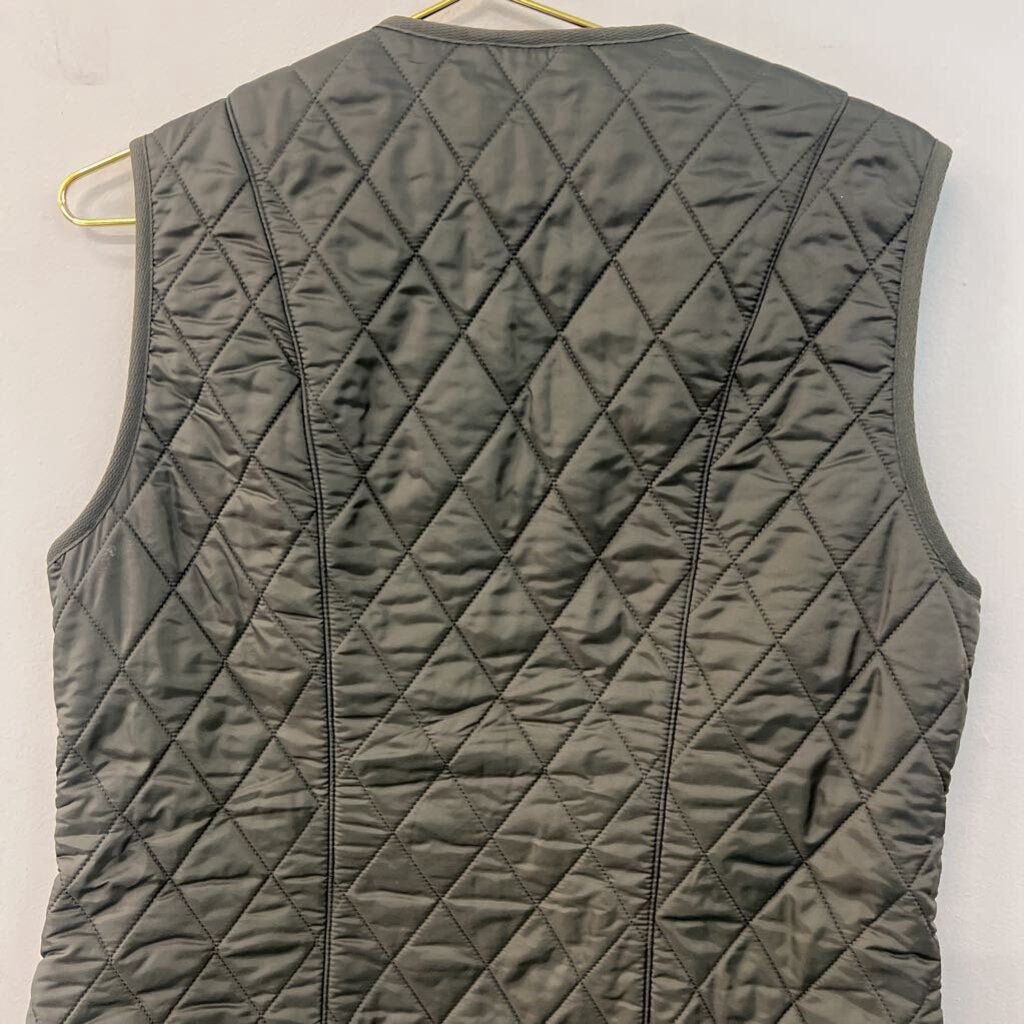 Barbour Green Quilted Fleece Lined Zip Up Vest 8