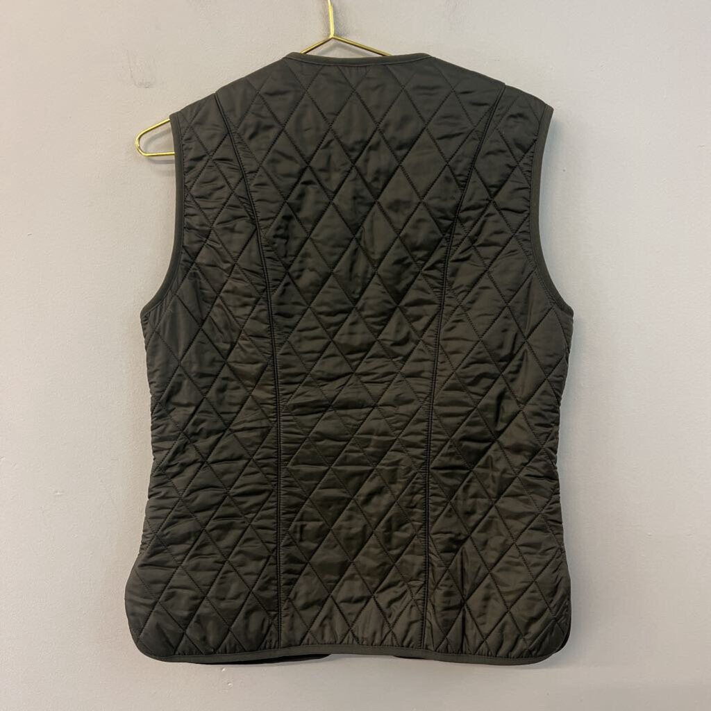 Barbour Green Quilted Fleece Lined Zip Up Vest 8
