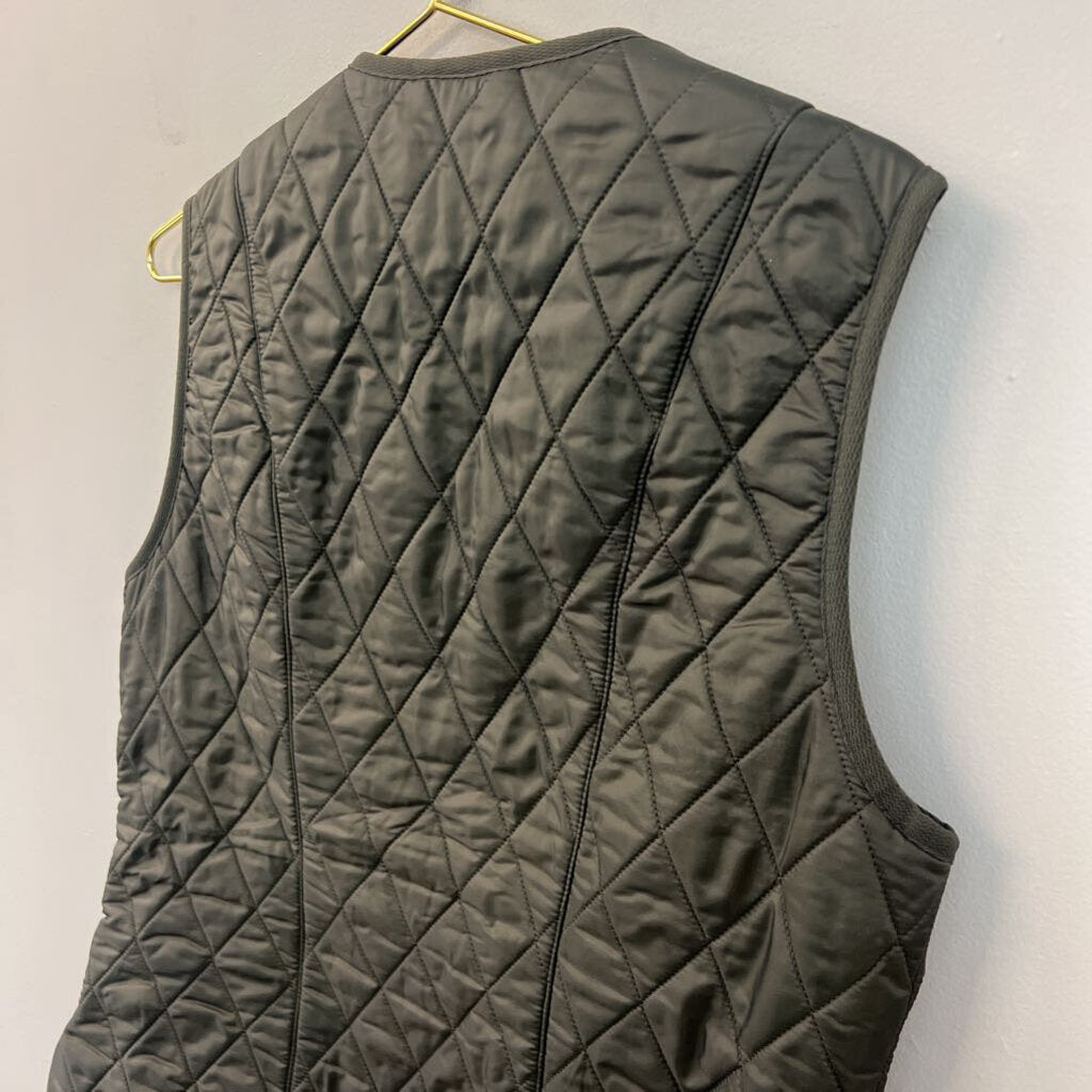 Barbour Green Quilted Fleece Lined Zip Up Vest 8