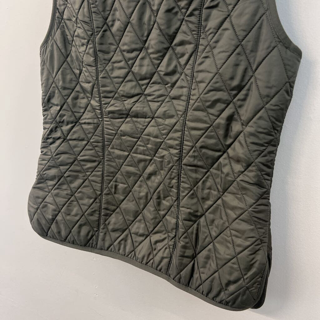 Barbour Green Quilted Fleece Lined Zip Up Vest 8