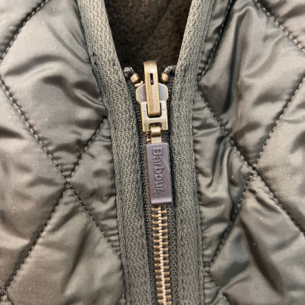 Barbour Green Quilted Fleece Lined Zip Up Vest 8