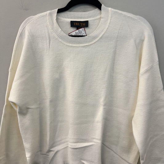 Truth by Republic Soft White Long Sleeve Sweater Top Medium