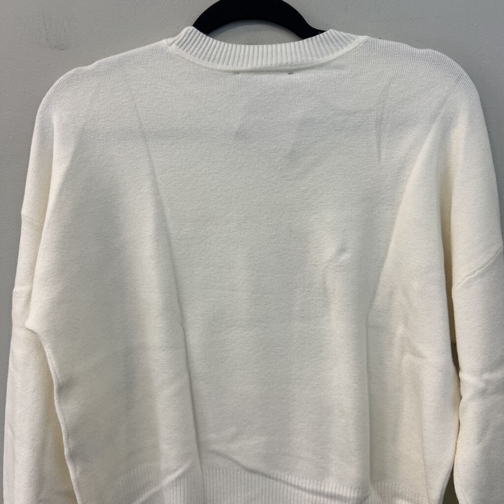 Truth by Republic Soft White Long Sleeve Sweater Top Medium