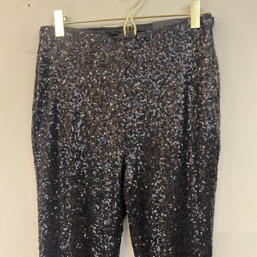 White House Black Market Black Sequin Skinny Leg Pants Small