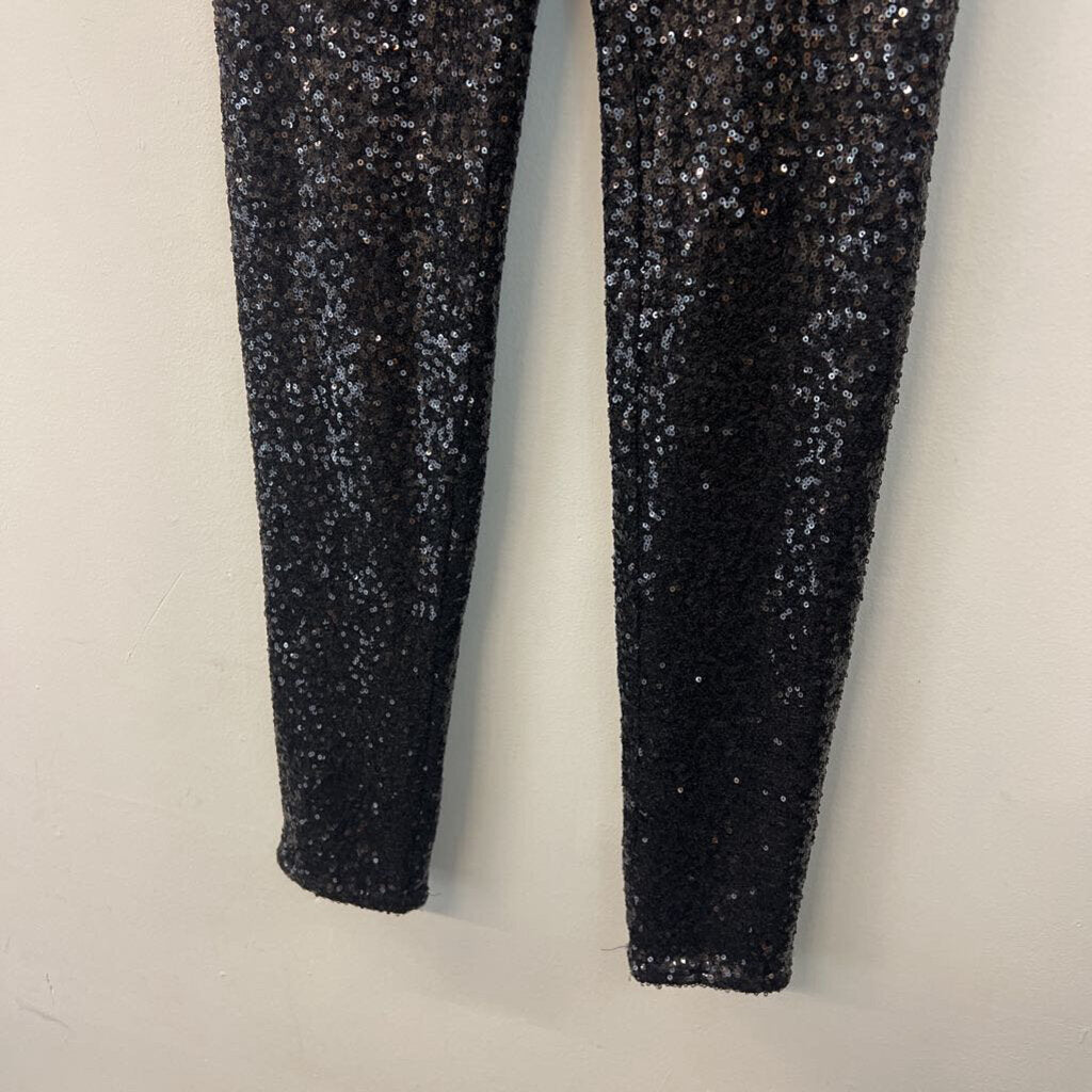 White House Black Market Black Sequin Skinny Leg Pants Small