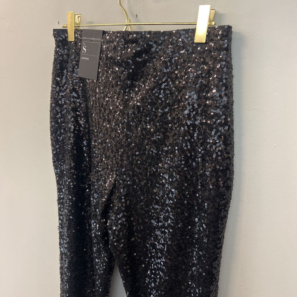 White House Black Market Black Sequin Skinny Leg Pants Small