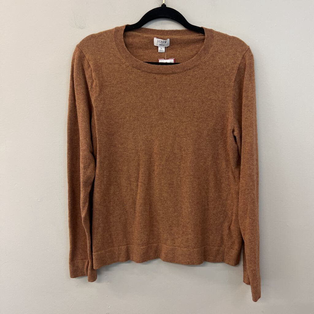 J Crew Brown Teddie Long Sleeve Sweater Top Large