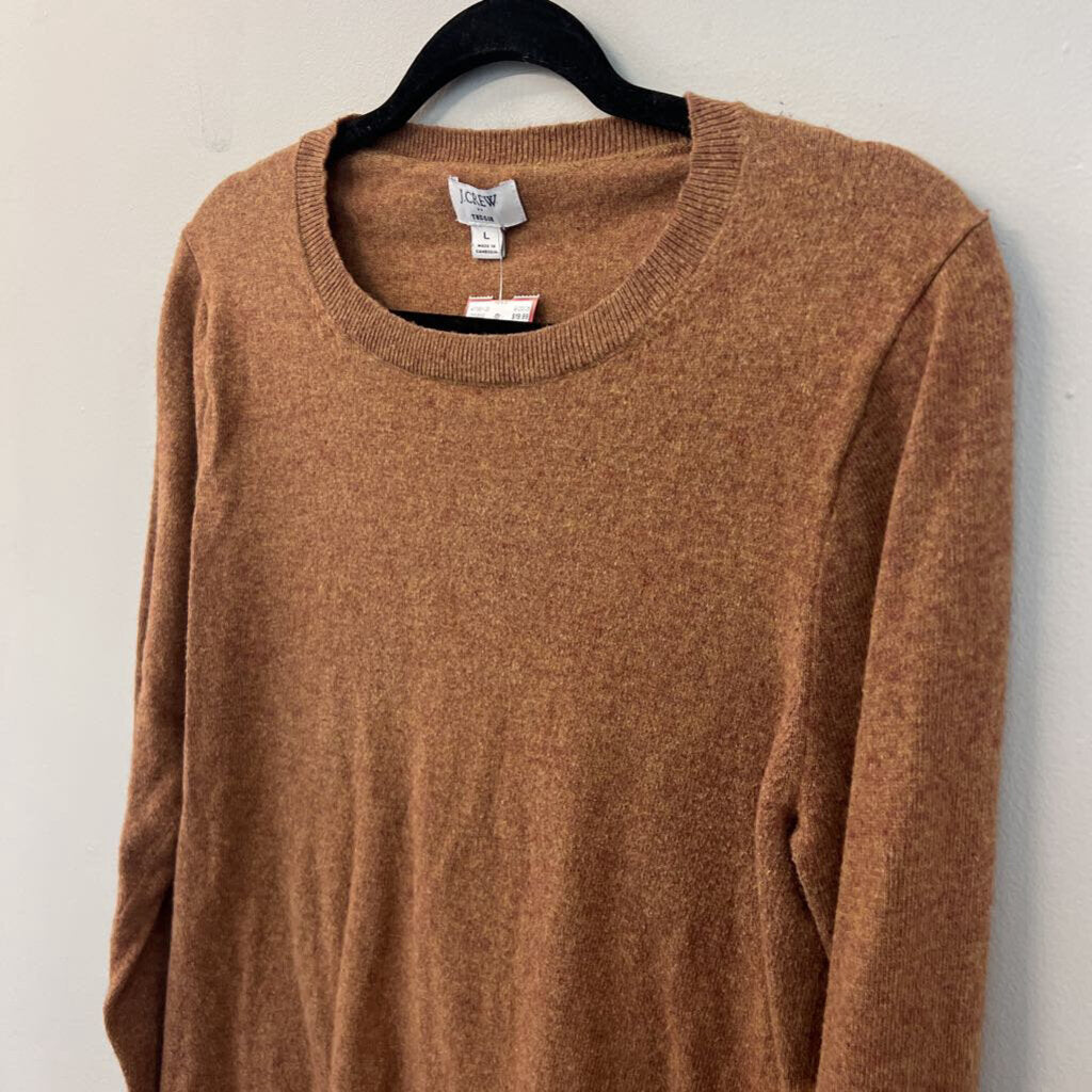 J Crew Brown Teddie Long Sleeve Sweater Top Large