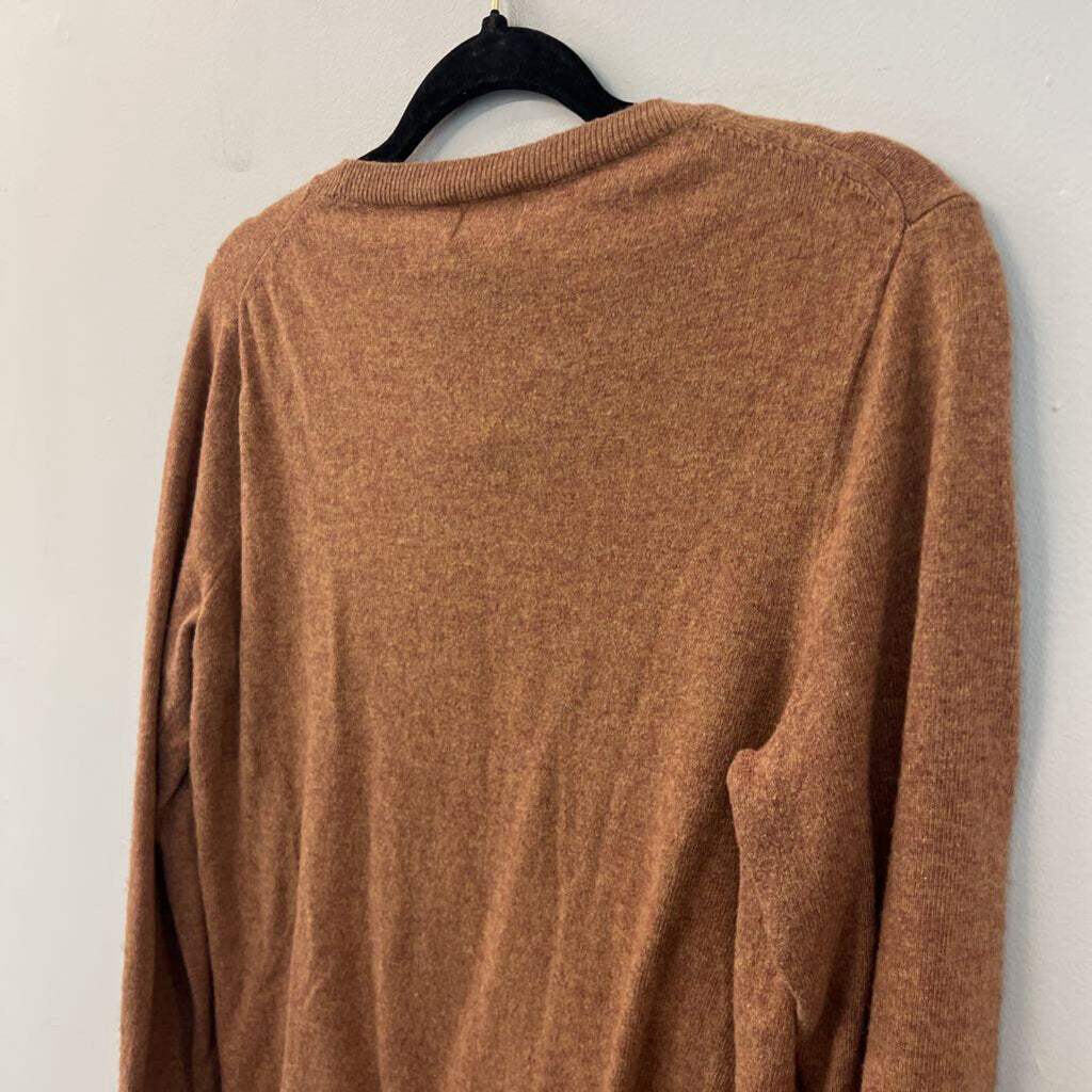 J Crew Brown Teddie Long Sleeve Sweater Top Large