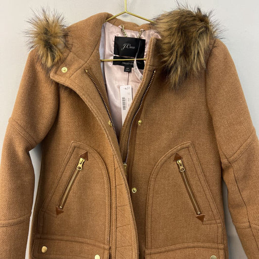 J Crew Brown Chateau Parka In Italian Stadium Cloth Jacket 0 Petite