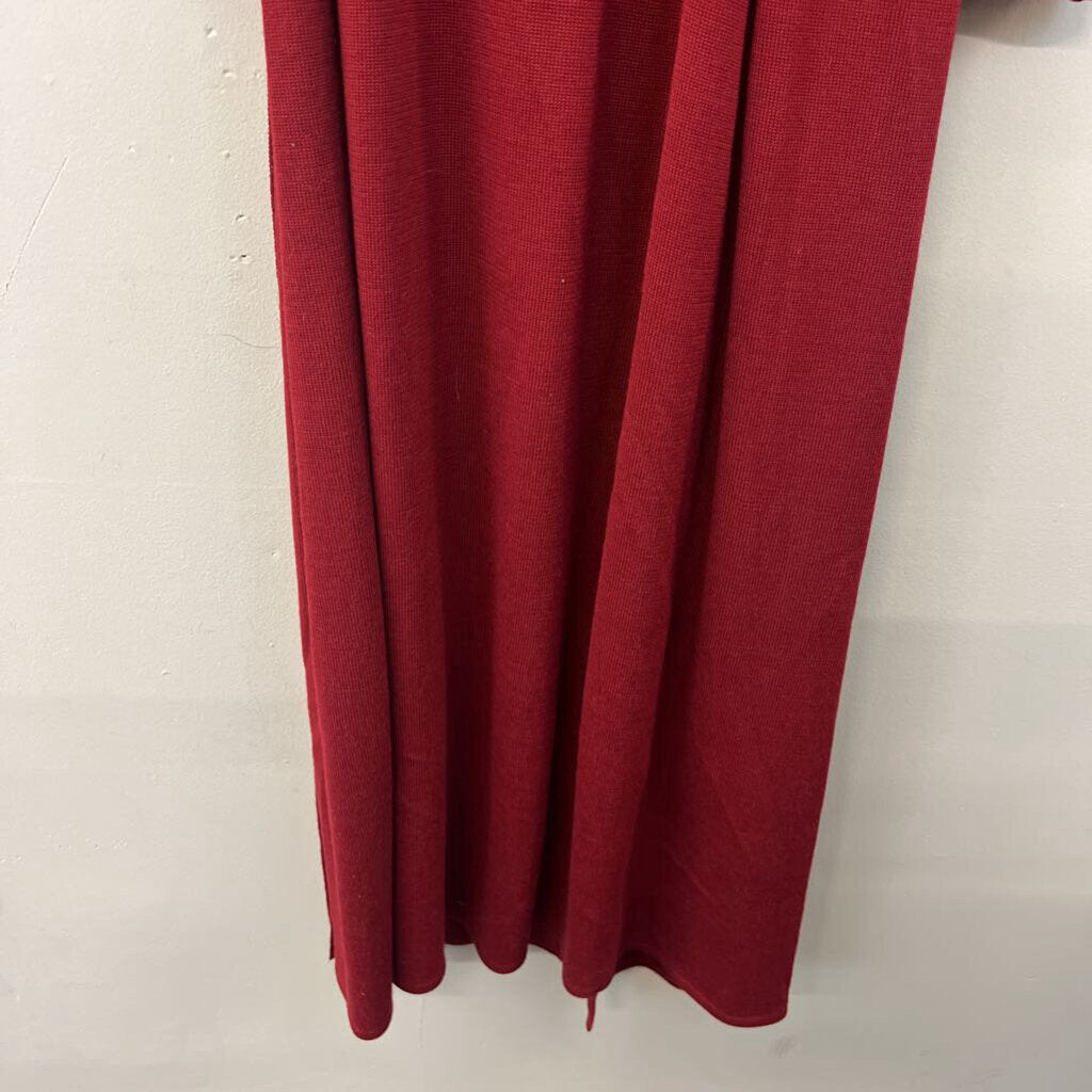 Coldwater Creek Red Knit Long Sleeve Wrap Maxi Dress Small