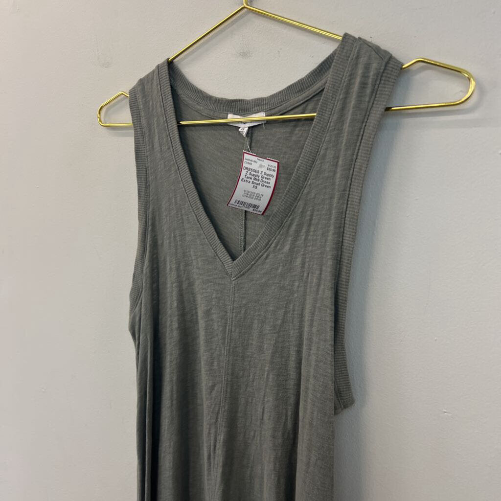 Z Supply Green Tank Midi Dress Extra Small
