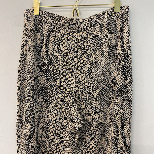 St John Collection Black/ Beige Print Knit Pull On Pants 8