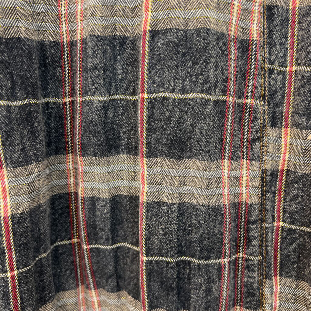 Aratta Silent Journey Blue/ Grey Plaid Ruffian Long Jacket Small