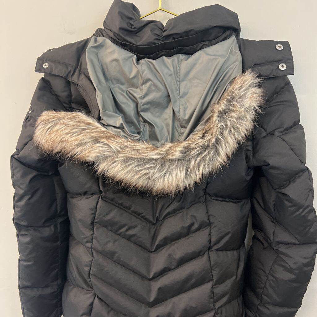 Eddie Bauer Black Lined Long Puffer Jacket Small