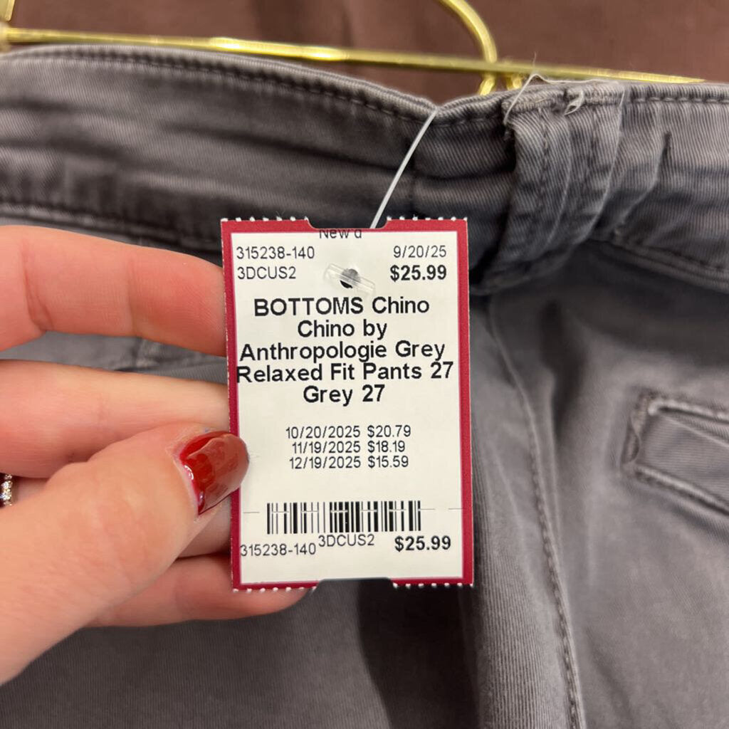 Chino by Anthropologie Grey Relaxed Fit Pants 27