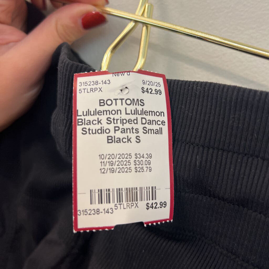 Lululemon Black Striped Dance Studio Pants Small