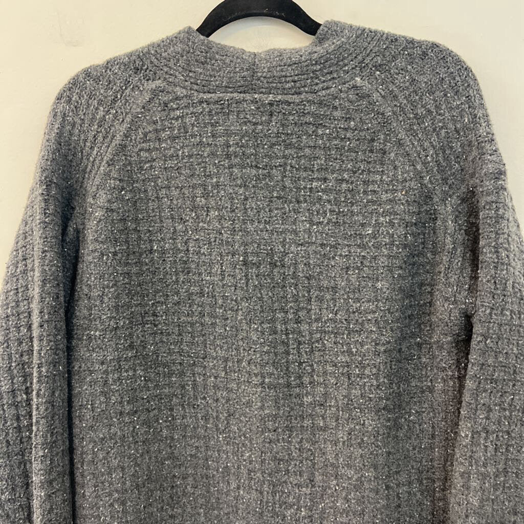 Grey Knit Cardigan Sweater Medium