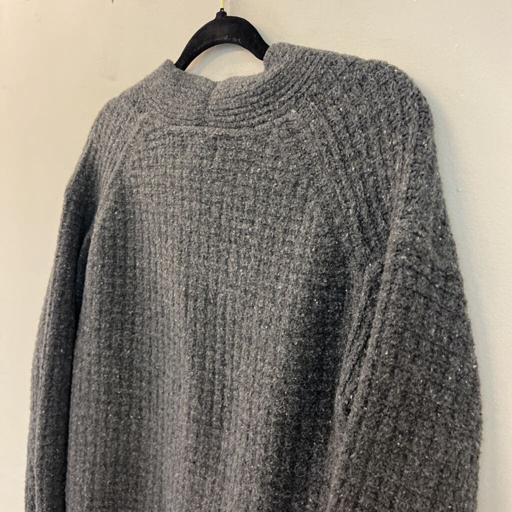 Grey Knit Cardigan Sweater Medium