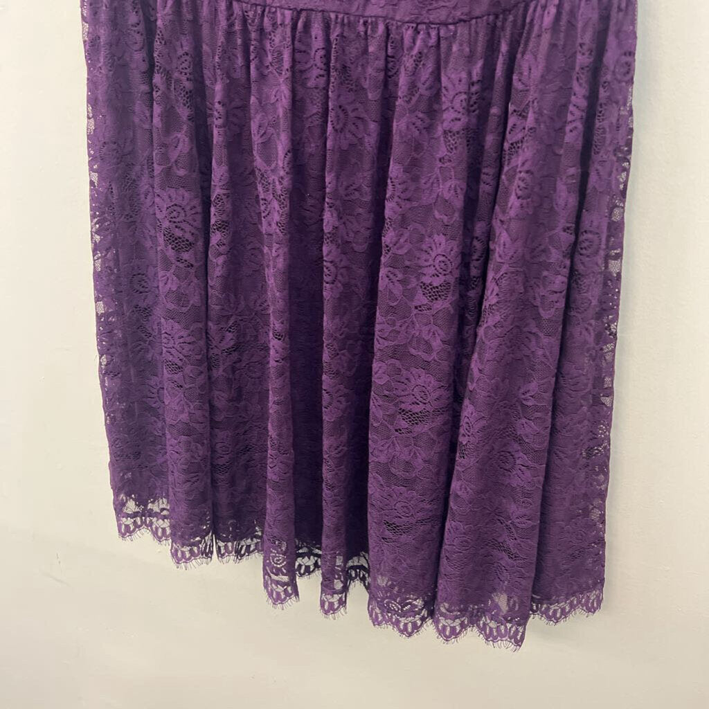Torrid Purple Lace Short Sleeve Mock Neck Dress 18