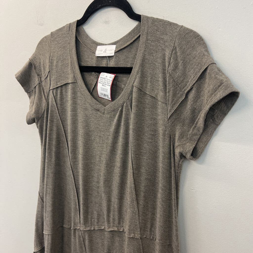 Thyme and Honey Grey Short Sleeve Dress Large