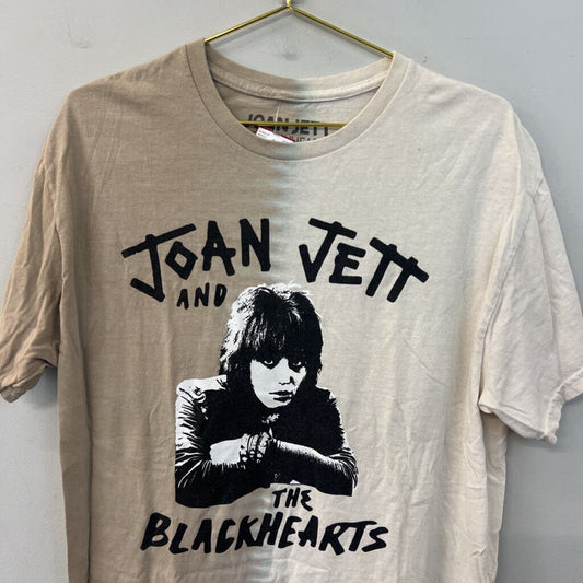 Joan Jett Beige/ Cream Short Sleeve Graphic Tee Large