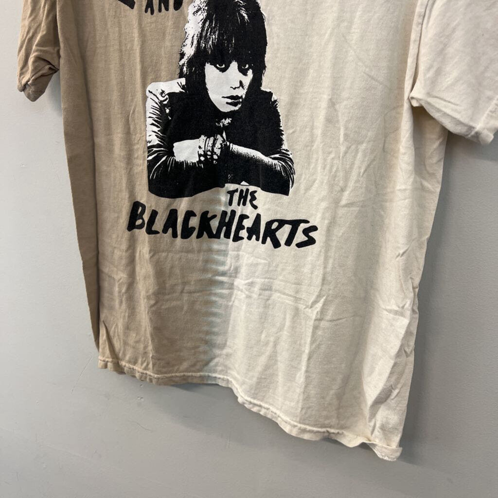 Joan Jett Beige/ Cream Short Sleeve Graphic Tee Large
