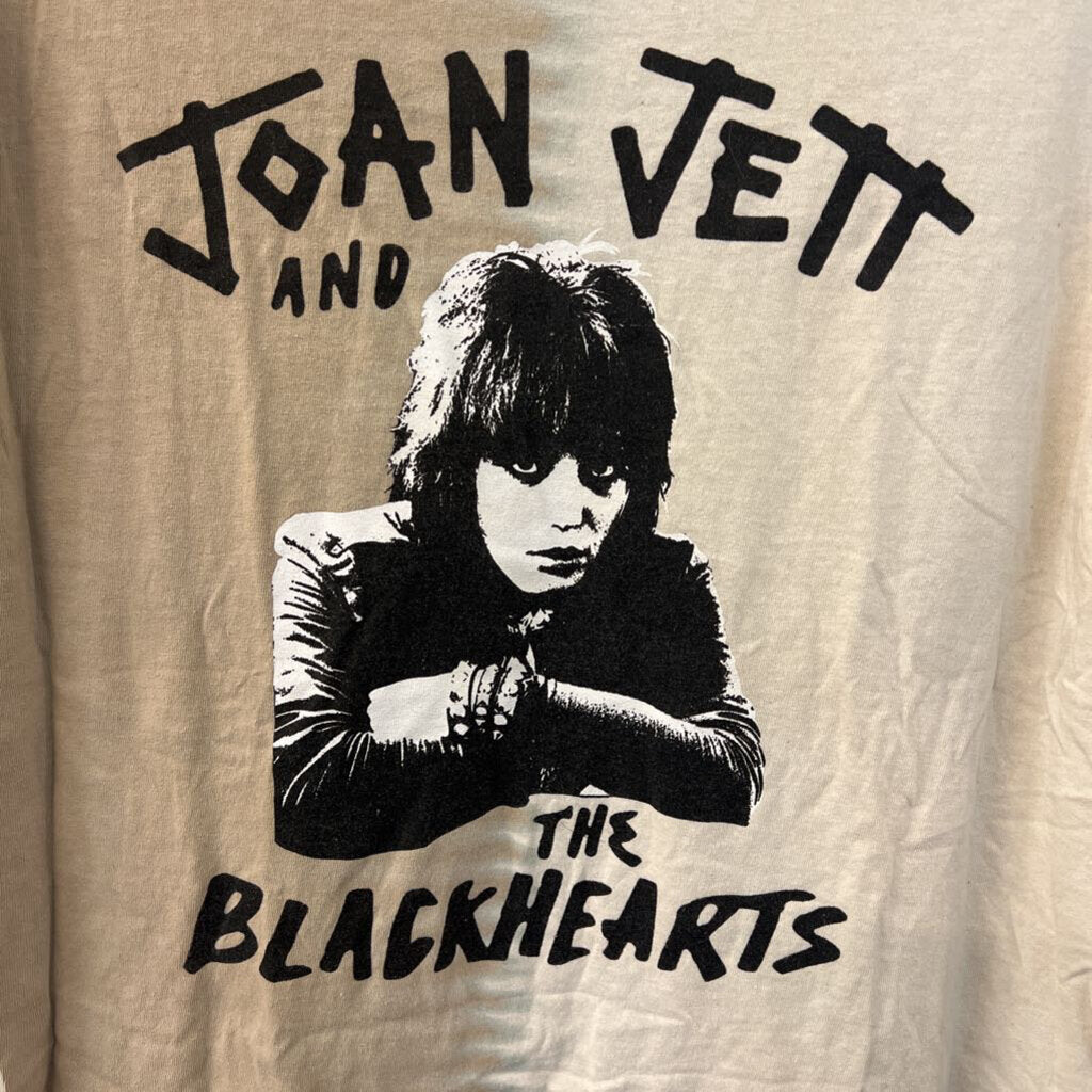 Joan Jett Beige/ Cream Short Sleeve Graphic Tee Large