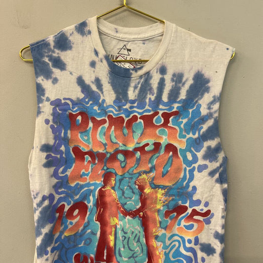 Pink Floyd White/ Blue Tie Dye Sleeveless Graphic Tee Small