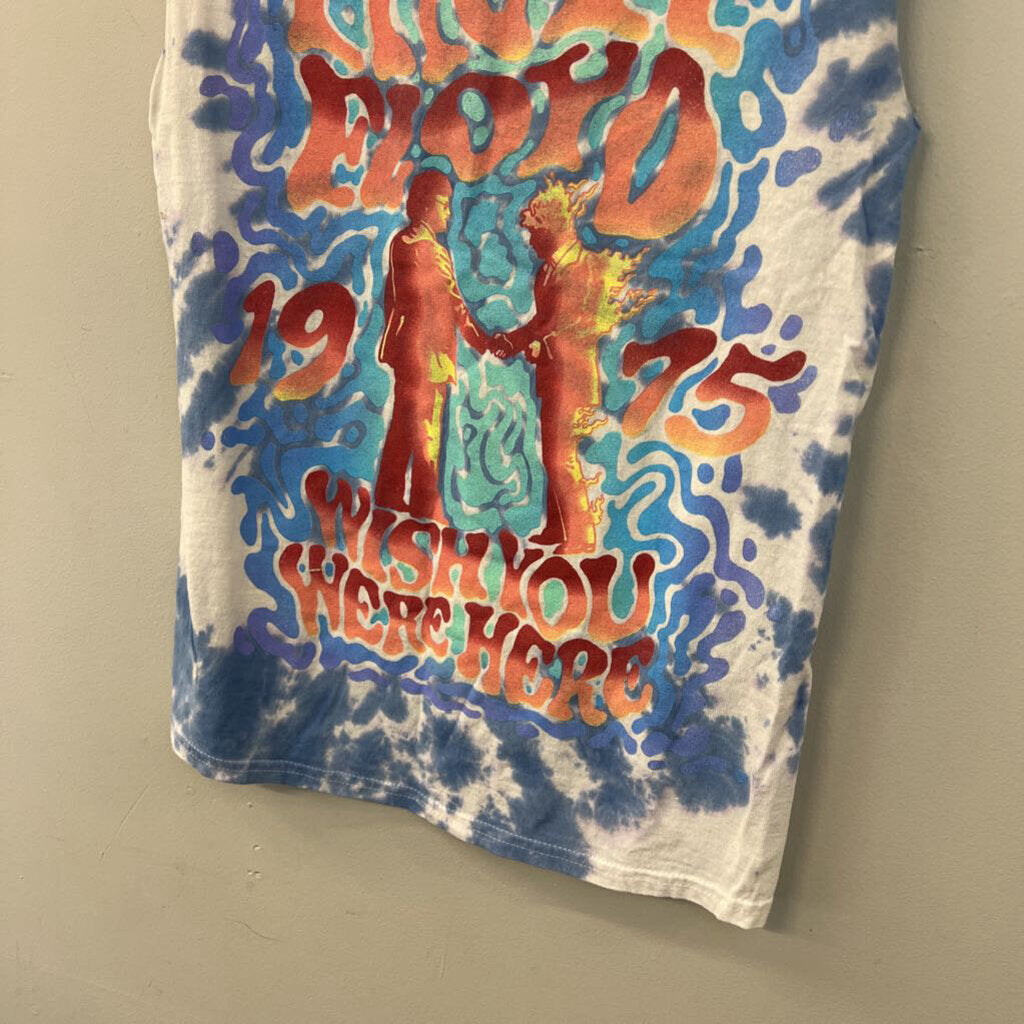 Pink Floyd White/ Blue Tie Dye Sleeveless Graphic Tee Small