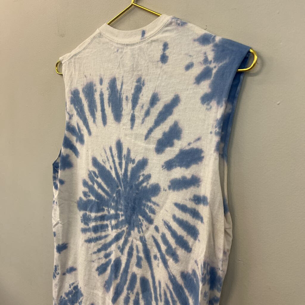 Pink Floyd White/ Blue Tie Dye Sleeveless Graphic Tee Small