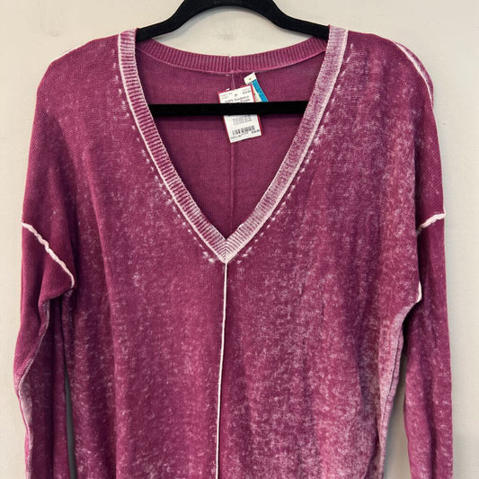Sundance Purple Knit V Neck Sweater Top Extra Small